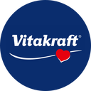 Vitakraft Logo mit rotem Herz auf blauem Kreis – bekannte Marke für Tiernahrung, Haustierbedarf & Tierliebe.